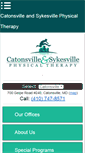 Mobile Screenshot of catonsvillephysicaltherapy.com