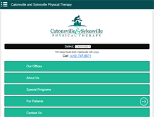 Tablet Screenshot of catonsvillephysicaltherapy.com